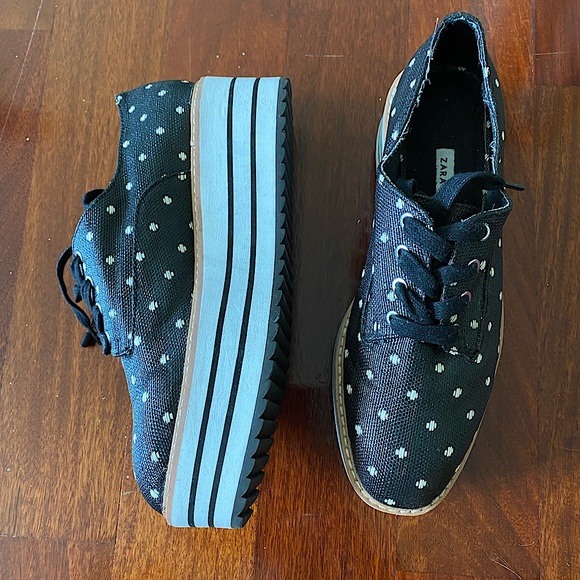 Shoes - ZARA - polka dot platform Oxford style sneaker